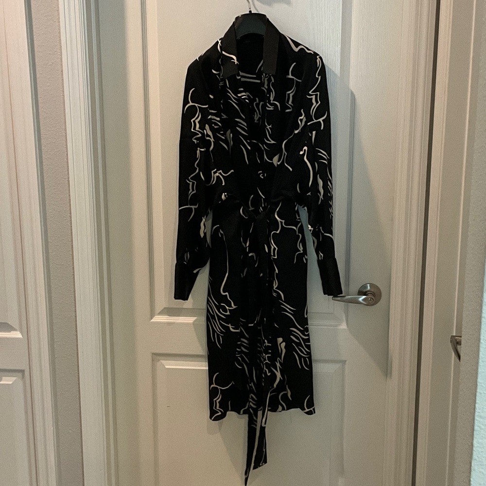 Zara Black and White Abstract Dress